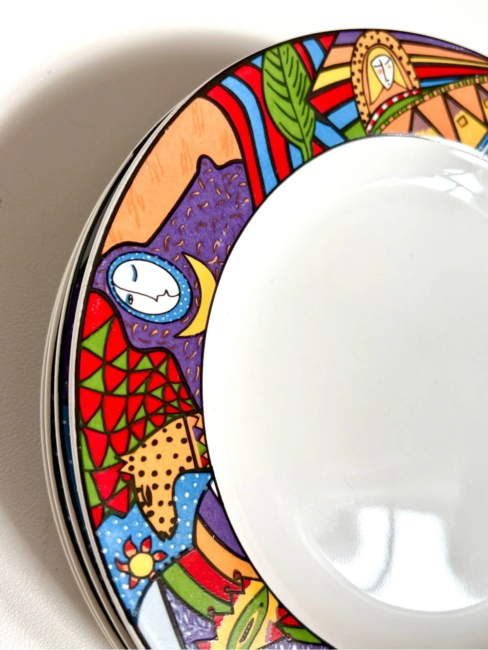 Set of 4: 80s 90s Vitromaster Metropolitan Lunch Plate Memphis Style Postmodern